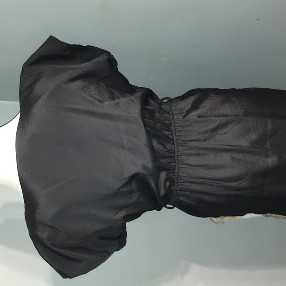 Boundary & Co black dress with rabbit fur size extra small with pockets no belt - Picture 4 of 9